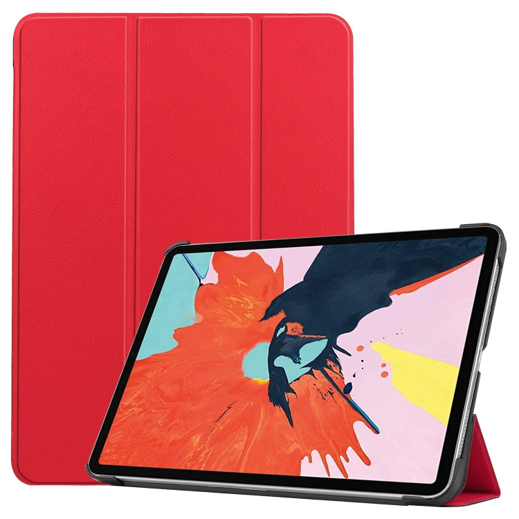 For iPad Air 11 2024 / 2022 / 2020 10.9 Custer Texture Horizontal Flip Leather Case with Three-folding Holder & Sleep / Wake-up Function(Red) by bashfashion