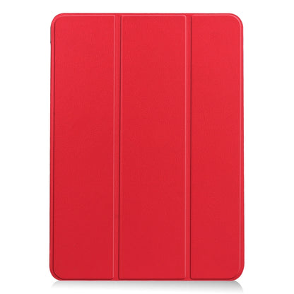 For iPad Air 11 2024 / 2022 / 2020 10.9 Custer Texture Horizontal Flip Leather Case with Three-folding Holder & Sleep / Wake-up Function(Red) by bashfashion