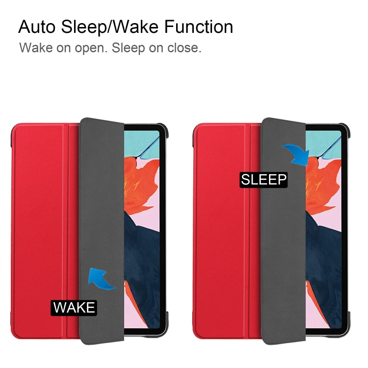 For iPad Air 11 2024 / 2022 / 2020 10.9 Custer Texture Horizontal Flip Leather Case with Three-folding Holder & Sleep / Wake-up Function(Red) by bashfashion