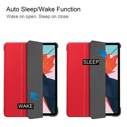 For iPad Air 11 2024 / 2022 / 2020 10.9 Custer Texture Horizontal Flip Leather Case with Three-folding Holder & Sleep / Wake-up Function(Red) by bashfashion