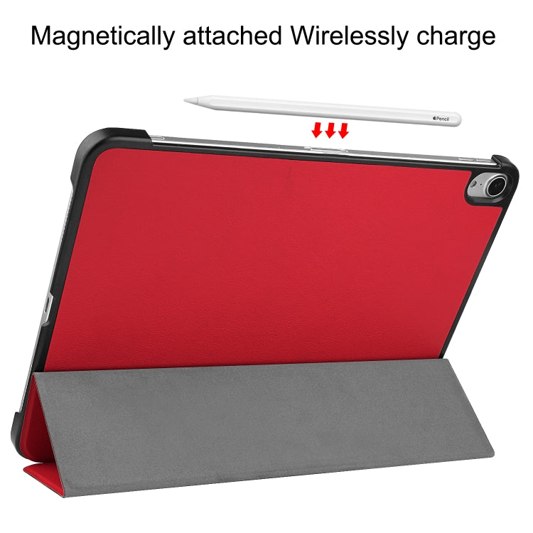 For iPad Air 11 2024 / 2022 / 2020 10.9 Custer Texture Horizontal Flip Leather Case with Three-folding Holder & Sleep / Wake-up Function(Red) by bashfashion