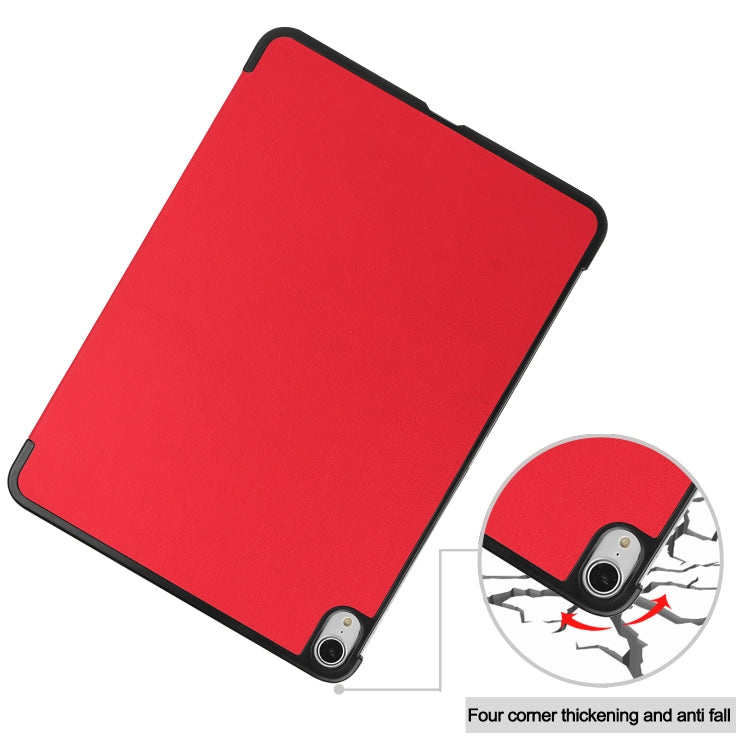 For iPad Air 11 2024 / 2022 / 2020 10.9 Custer Texture Horizontal Flip Leather Case with Three-folding Holder & Sleep / Wake-up Function(Red) by bashfashion