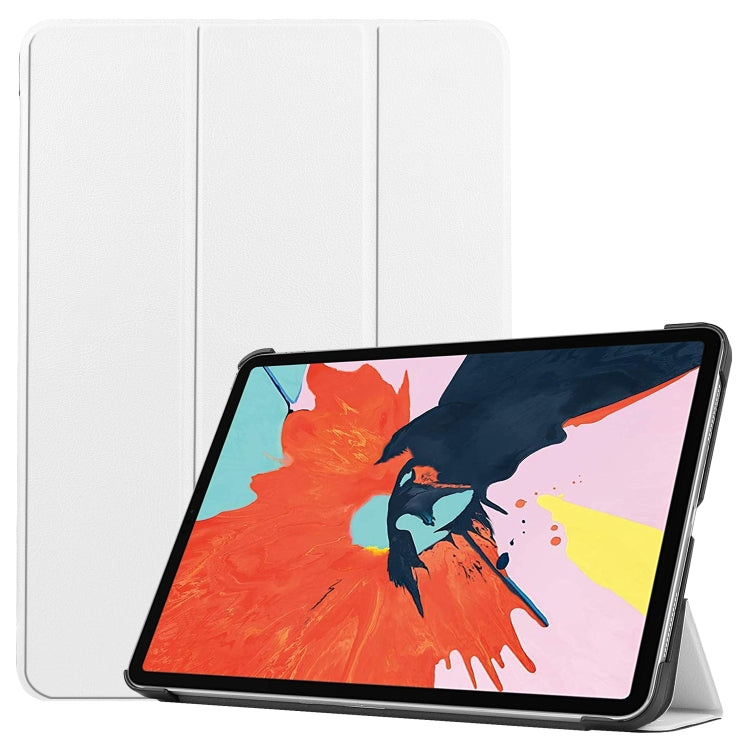 For iPad Air 11 2024 / 2022 / 2020 10.9 Custer Texture Horizontal Flip Leather Case with Three-folding Holder & Sleep / Wake-up Function(White) by bashfashion