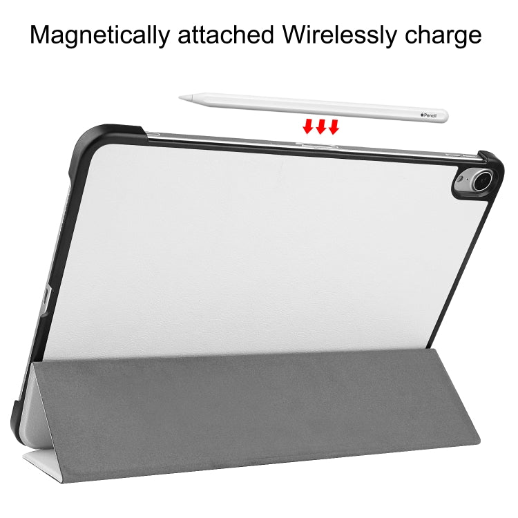 For iPad Air 11 2024 / 2022 / 2020 10.9 Custer Texture Horizontal Flip Leather Case with Three-folding Holder & Sleep / Wake-up Function(White) by bashfashion