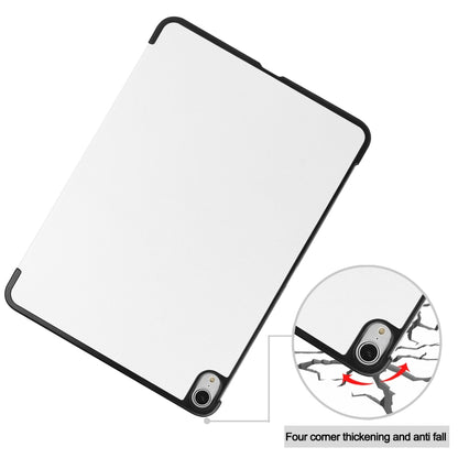 For iPad Air 11 2024 / 2022 / 2020 10.9 Custer Texture Horizontal Flip Leather Case with Three-folding Holder & Sleep / Wake-up Function(White) by bashfashion