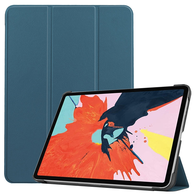 For iPad Air 11 2024 / 2022 / 2020 10.9 Custer Texture Horizontal Flip Leather Case with Three-folding Holder & Sleep / Wake-up Function(Dark Green) by bashfashion