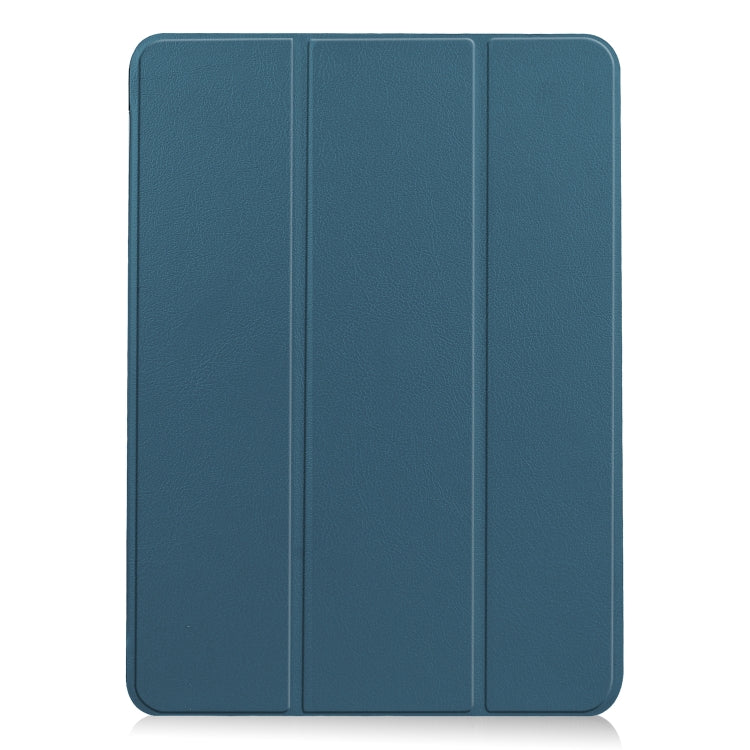 For iPad Air 11 2024 / 2022 / 2020 10.9 Custer Texture Horizontal Flip Leather Case with Three-folding Holder & Sleep / Wake-up Function(Dark Green) by bashfashion
