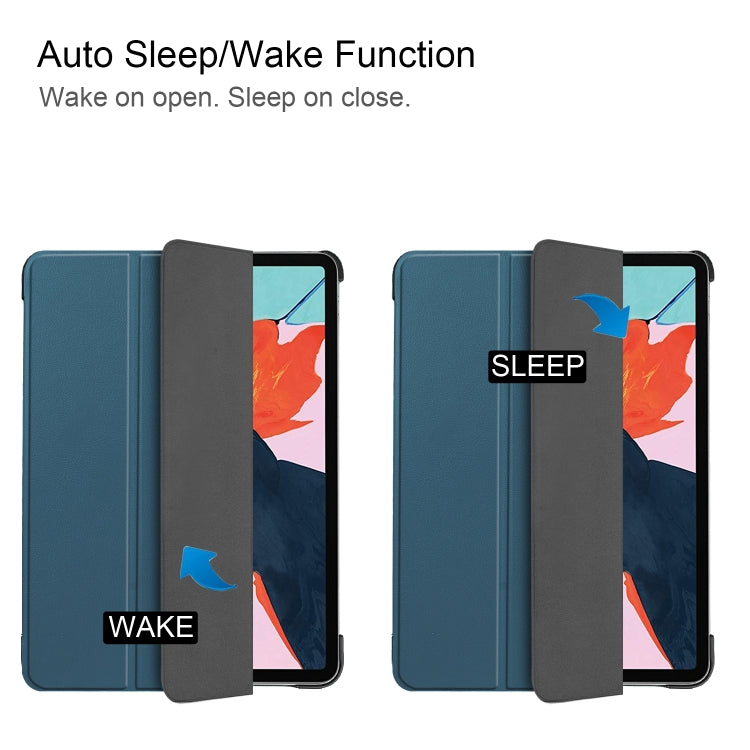 For iPad Air 11 2024 / 2022 / 2020 10.9 Custer Texture Horizontal Flip Leather Case with Three-folding Holder & Sleep / Wake-up Function(Dark Green) by bashfashion
