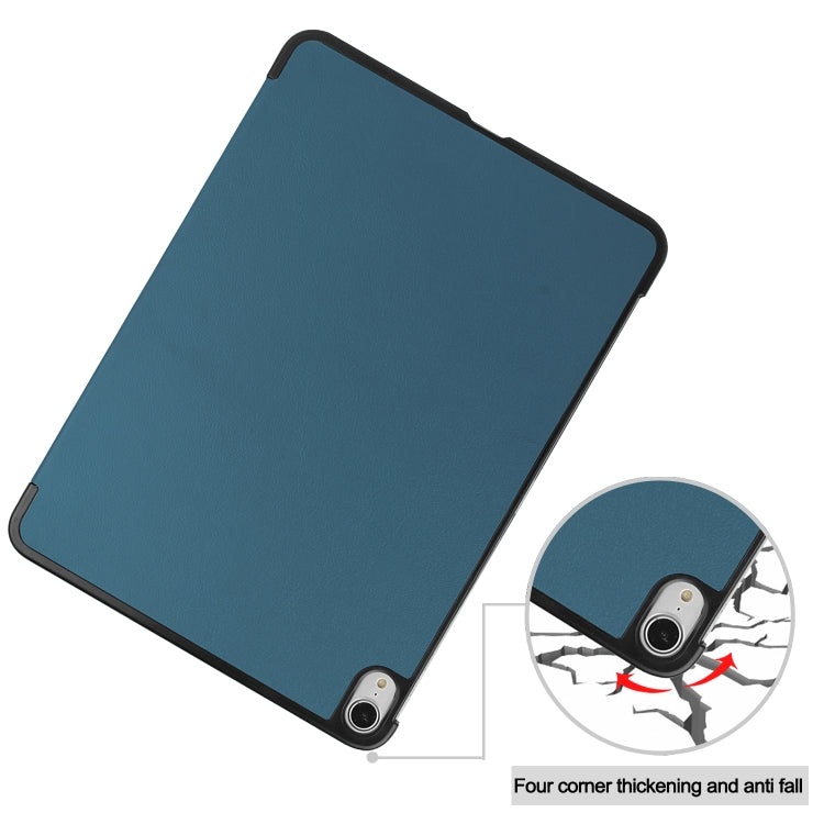For iPad Air 11 2024 / 2022 / 2020 10.9 Custer Texture Horizontal Flip Leather Case with Three-folding Holder & Sleep / Wake-up Function(Dark Green) by bashfashion