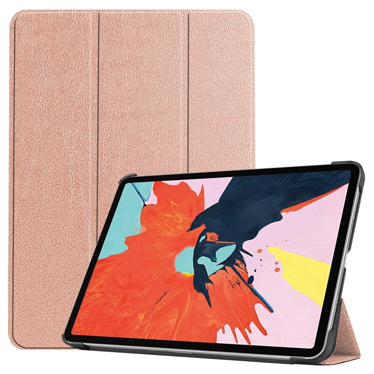For iPad Air 11 2024 / 2022 / 2020 10.9 Custer Texture Horizontal Flip Leather Case with Three-folding Holder & Sleep / Wake-up Function(Rose Gold) by bashfashion