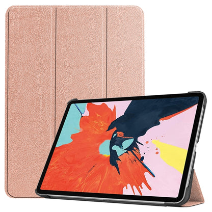 For iPad Air 11 2024 / 2022 / 2020 10.9 Custer Texture Horizontal Flip Leather Case with Three-folding Holder & Sleep / Wake-up Function(Rose Gold) by bashfashion