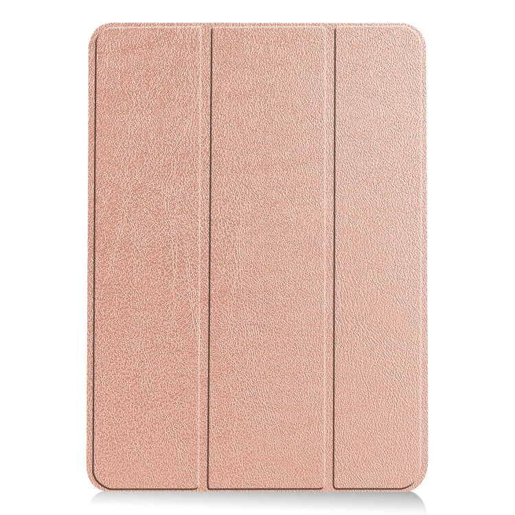 For iPad Air 11 2024 / 2022 / 2020 10.9 Custer Texture Horizontal Flip Leather Case with Three-folding Holder & Sleep / Wake-up Function(Rose Gold) by bashfashion