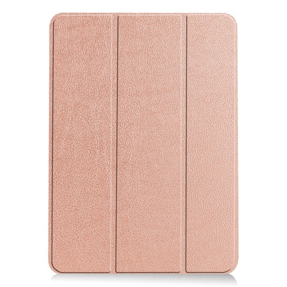 For iPad Air 11 2024 / 2022 / 2020 10.9 Custer Texture Horizontal Flip Leather Case with Three-folding Holder & Sleep / Wake-up Function(Rose Gold) by bashfashion