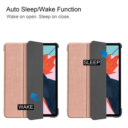 For iPad Air 11 2024 / 2022 / 2020 10.9 Custer Texture Horizontal Flip Leather Case with Three-folding Holder & Sleep / Wake-up Function(Rose Gold) by bashfashion