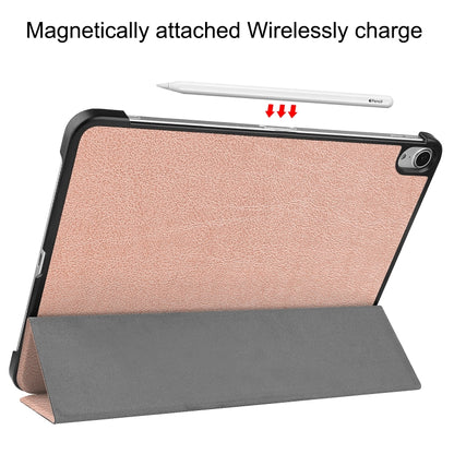 For iPad Air 11 2024 / 2022 / 2020 10.9 Custer Texture Horizontal Flip Leather Case with Three-folding Holder & Sleep / Wake-up Function(Rose Gold) by bashfashion