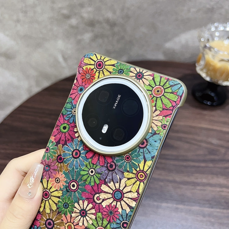 For Huawei Mate 60 Denior A18 Paint MagSafe Phone Case(Green Sunflower) by Denior