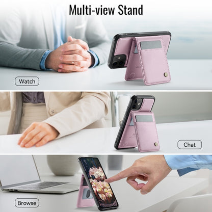 For iPhone 11 JEEHOOD J06 British Style RFID MagSafe Card Bag PU Phone Case(Pink) by JEEHOOD