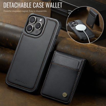 For iPhone 14 Pro Max JEEHOOD J06 British Style RFID MagSafe Card Bag PU Phone Case(Black) by JEEHOOD