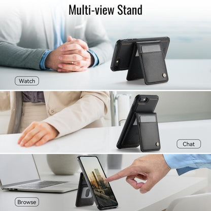 For iPhone SE 2022 / SE 2020 / 8 JEEHOOD J06 British Style RFID MagSafe Card Bag PU Phone Case(Black) by JEEHOOD