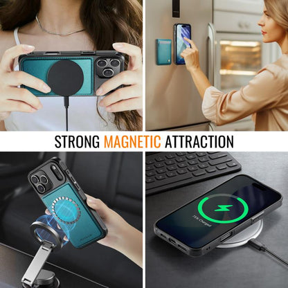 For iPhone 17 Pro JEEHOOD J06 British Style RFID MagSafe Card Bag PU Phone Case(Green) by JEEHOOD