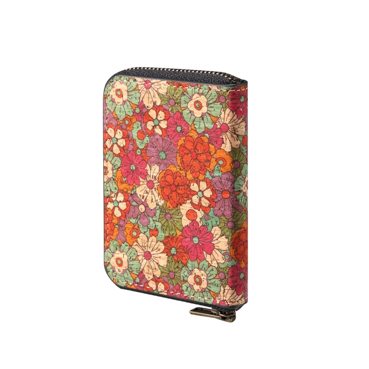 Denior V16 Flower MagSafe RFID Zipper Wallet Card Bag Case(Red) by Denior