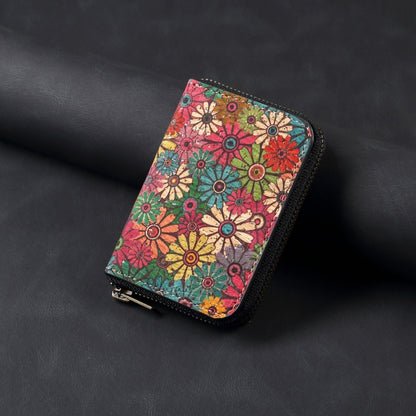 Denior V16 Flower MagSafe RFID Zipper Wallet Card Bag Case(Green) by Denior