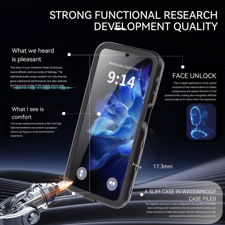 For Samsung Galaxy A16 5G / 4G RedPepper IP68 Waterproof PC Hybrid TPU Phone Case(Black) by RedPepper