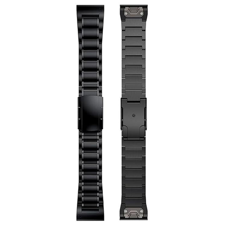For Garmin 26mm Five-beads Titanium Alloy Push Buckle Metal Quick Release Watch Band(Black) by bashfashion