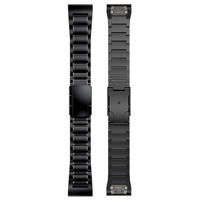 For Garmin 26mm Five-beads Titanium Alloy Push Buckle Metal Quick Release Watch Band(Black) by bashfashion
