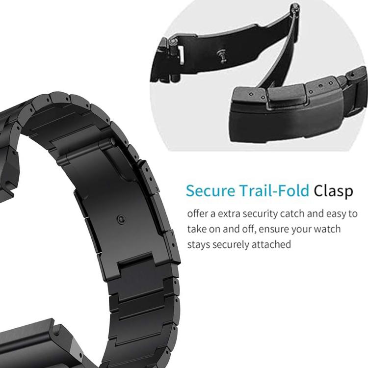 For Garmin 26mm Three-beads Titanium Alloy Push Buckle Metal Quick Release Watch Band(Black) by bashfashion