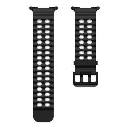 For Samsung Galaxy Watch Ultra 47mm / Ultra 2025 Ocean Two Color Dual-Row Hole Silicone Watch Band(Black Grey) by bashfashion