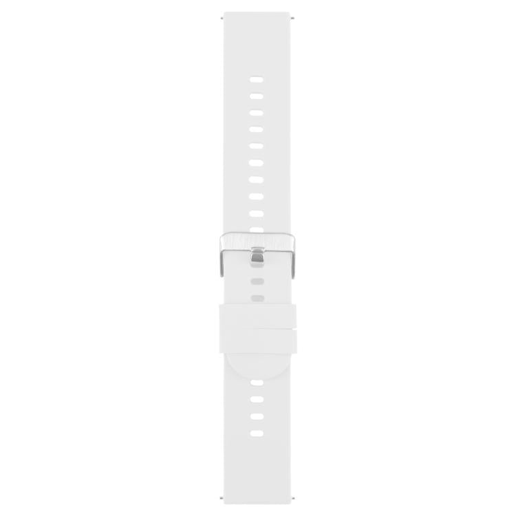 18mm Solid Color Steel Buckle Silicone Watch Band(White) by bashfashion
