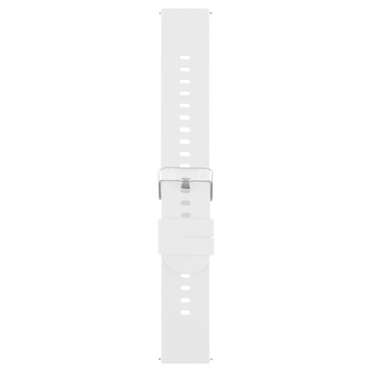 18mm Solid Color Steel Buckle Silicone Watch Band(White) by bashfashion