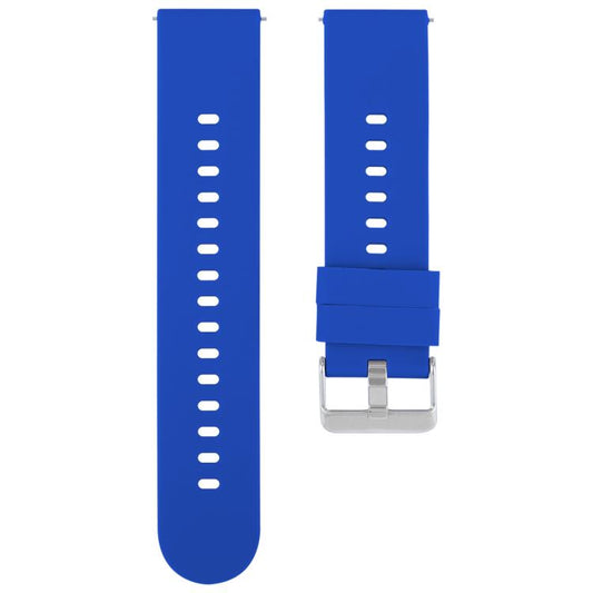 18mm Solid Color Steel Buckle Silicone Watch Band(Dark Blue) by bashfashion