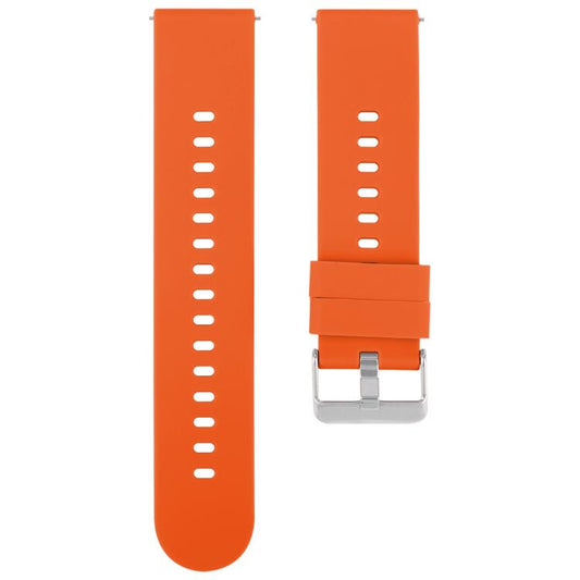 18mm Solid Color Steel Buckle Silicone Watch Band(Bright Orange) by bashfashion