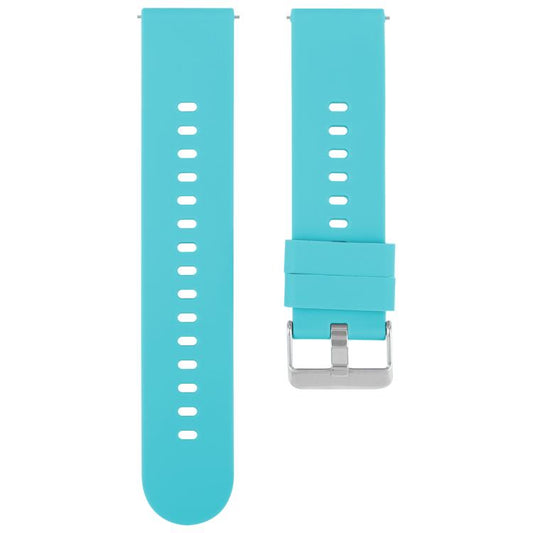 18mm Solid Color Steel Buckle Silicone Watch Band(Lake Blue) by bashfashion