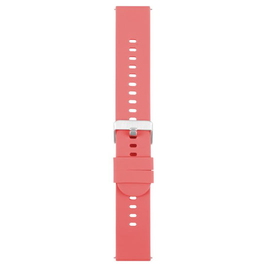 18mm Solid Color Steel Buckle Silicone Watch Band(Coral Color) by bashfashion