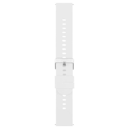 19mm Solid Color Steel Buckle Silicone Watch Band(White) by bashfashion