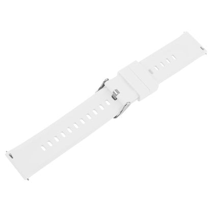 19mm Solid Color Steel Buckle Silicone Watch Band(White) by bashfashion