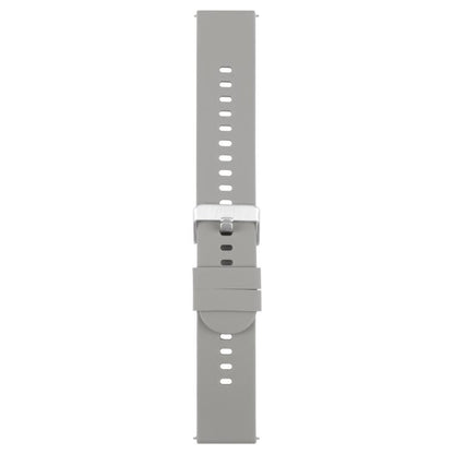 19mm Solid Color Steel Buckle Silicone Watch Band(Grey) by bashfashion