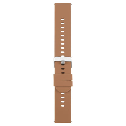 19mm Solid Color Steel Buckle Silicone Watch Band(Brown) by bashfashion