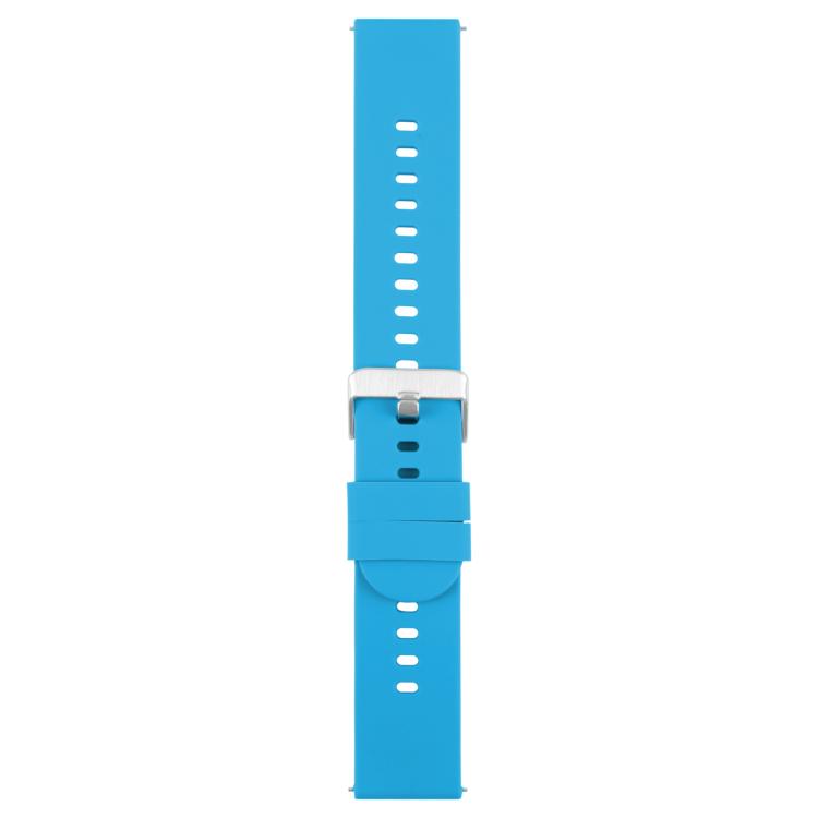19mm Solid Color Steel Buckle Silicone Watch Band(Blue) by bashfashion