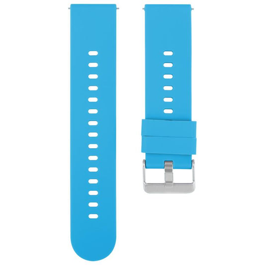 19mm Solid Color Steel Buckle Silicone Watch Band(Blue) by bashfashion