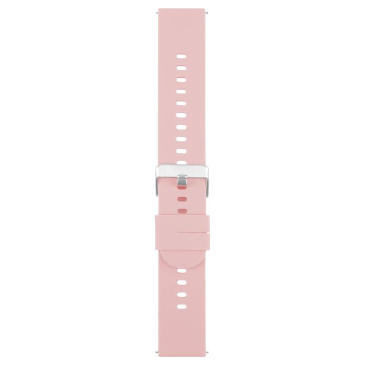19mm Solid Color Steel Buckle Silicone Watch Band(Pink) by bashfashion