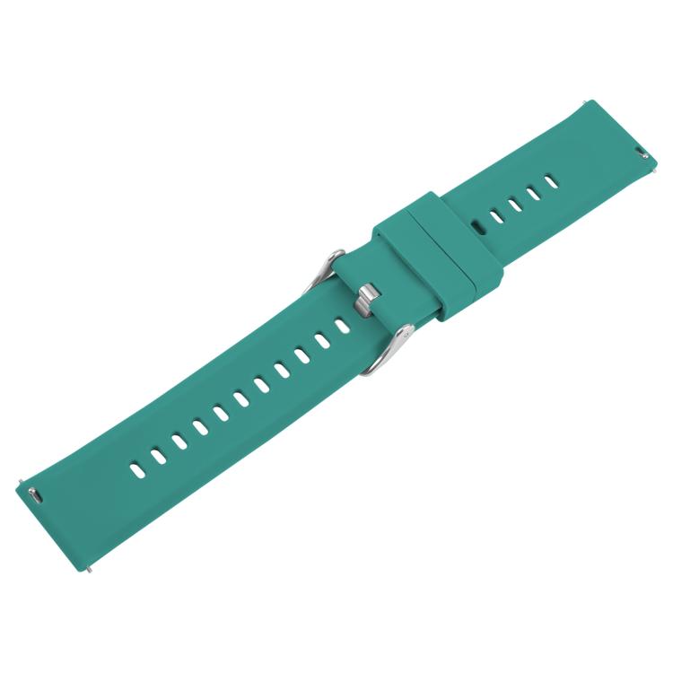 19mm Solid Color Steel Buckle Silicone Watch Band(Dark Green) by bashfashion