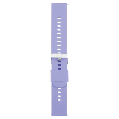 19mm Solid Color Steel Buckle Silicone Watch Band(Lavender Purple) by bashfashion