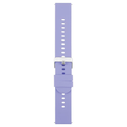 19mm Solid Color Steel Buckle Silicone Watch Band(Lavender Purple) by bashfashion