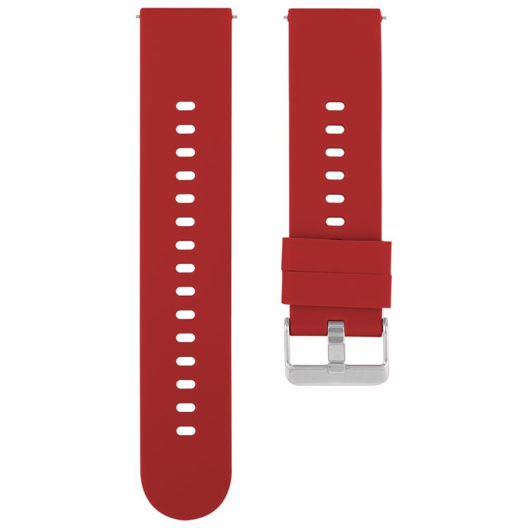 19mm Solid Color Steel Buckle Silicone Watch Band(Wine Red) by bashfashion