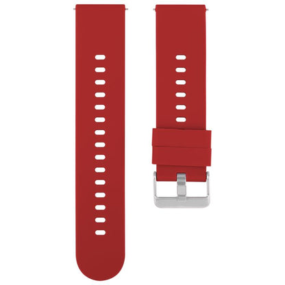 19mm Solid Color Steel Buckle Silicone Watch Band(Wine Red) by bashfashion
