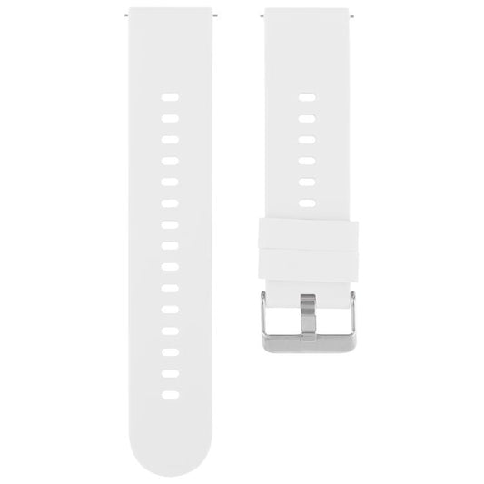 20mm Solid Color Steel Buckle Silicone Watch Band(White) by bashfashion